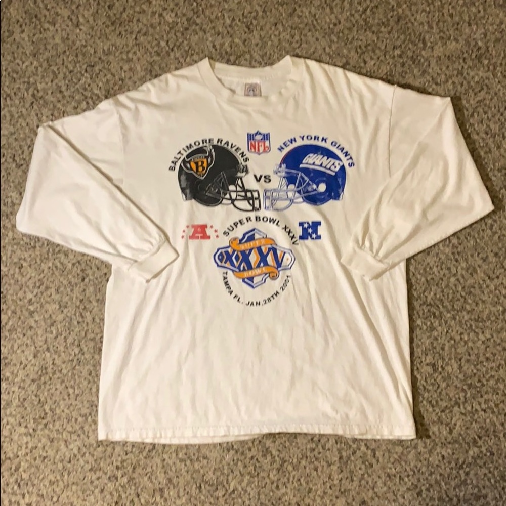 VTG Y2K New York Baltimore Super Bowl Longsleeve T
